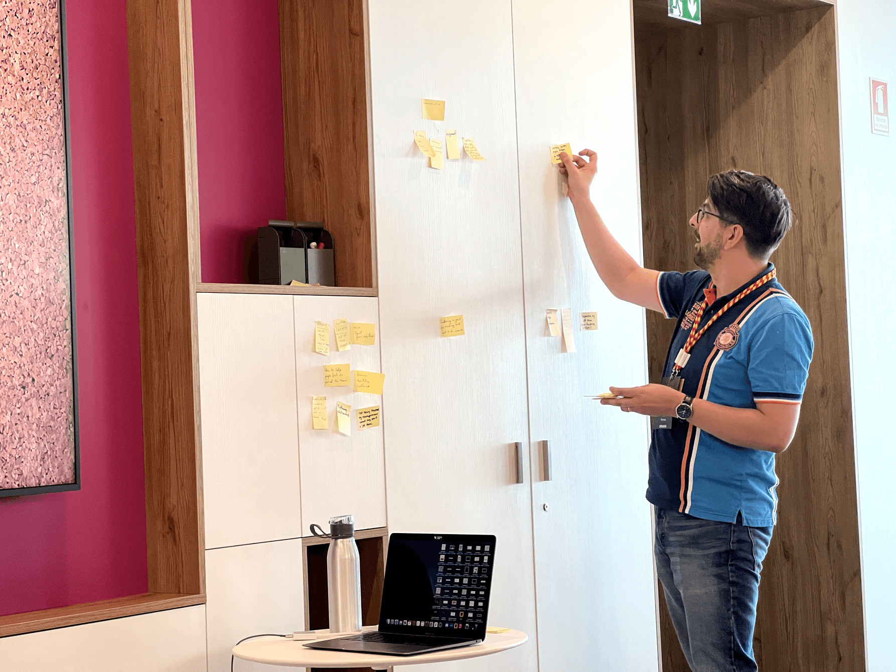 Post-its on the wall during a Product Circle workshop in Lisbon.